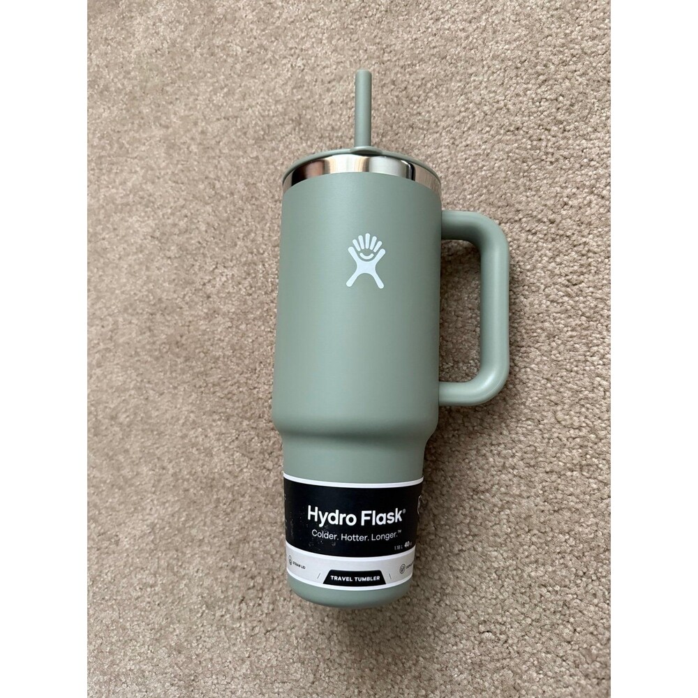 Hydro Flask 40oz All Around Travel Straw Tumbler - Agave: Double-Wall, BPA-Free
